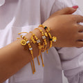 Gold Adjustable Charm Bracelets Beads Rhinestone Slider Cord view 3