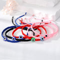 Colorful Single Blue Evil Eye Adjustable Cord Bracelets in Ten Designs view 5