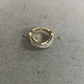 Open Cross X Clear Baguette Stone Cocktail Ring Two Tones view 7