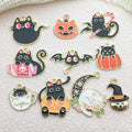 Black Pumpkin and Bat Metal Charms with 9 Listed Options view 2