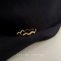 Gold Tone Wavy Floral Braided And Clear Stone Rings In Three Styles view 4