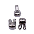Double Sided Rabbit Head Large Hole Bead Metal Jewelry Making Component view 4