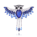 Blue Owl Crystal Two Designs Metal Brooch Pin for Jackets and Lapels view 1