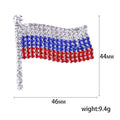 Tricolor Crystal Flag Brooch With Polished Metal And Sculpted Decorative Details view 4