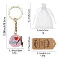 I Love Study Enamel Key Ring Pink Or Yellow Disc Metal Charm view 2
