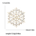 Crystal Snowflake Brooch in Gold or Silver Tone Openwork view 5