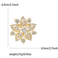 Layered Crystal Flower Brooch in Gold Tone or Silver Tone view 6