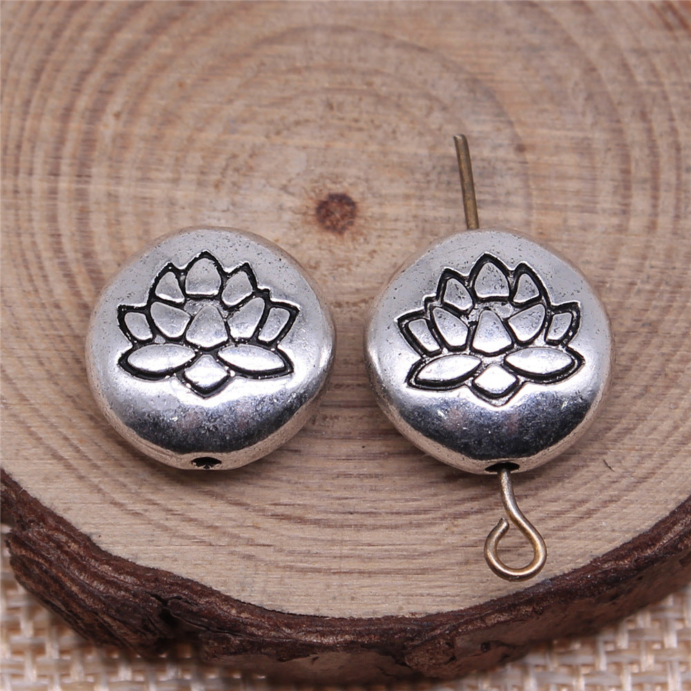 14x14mm 4.1g Antique Silver Zinc Alloy Lotus Spacer Beads for Bracelet Necklace Jewelry Making