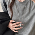 Pointed Heart Pendant Necklace in Gold and Silver Tones view 4