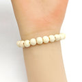 Natural Light Wood Bead Stretch Bracelet Elastic Cord view 4