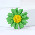 Colorful Daisy Flower Brooch with Textured Center Decorative Metal Pin view 3
