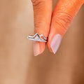 White Gold Mountain Peak Double Layer Pave Ring Alloy view 2