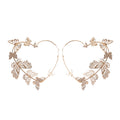 Silver Tone Butterfly Heart Crystal Hoop Earrings Jewelry Pair view 5