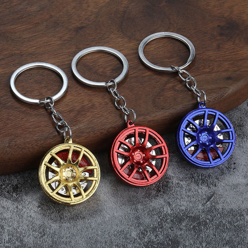 Metal Wheel Rim Tire Keychain Creative Car Accessory Gift
