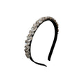 Black Headband With Clear Leaf Or Square Crystal Pattern view 5
