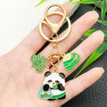 Two-Style Green Panda Rice Dumpling Double Ring Keychain Collection view 3