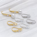 U Shape Earring Hooks with Clear Stone Detail Jewelry Findings view 2