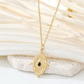Gold Tone Oval and Rectangular Medallion Pendant Necklaces in Eight Designs view 6