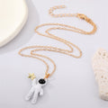Gold Tone Astronaut, Moon and Star Pendant Necklaces in Three Designs view 4