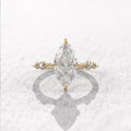 Marquise Clear Solitaire Ring In Gold And Silver Tones view 3