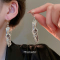 Irregular Crumpled Plate Necklace Or Long Earrings In Gold Or Silver Tone view 3