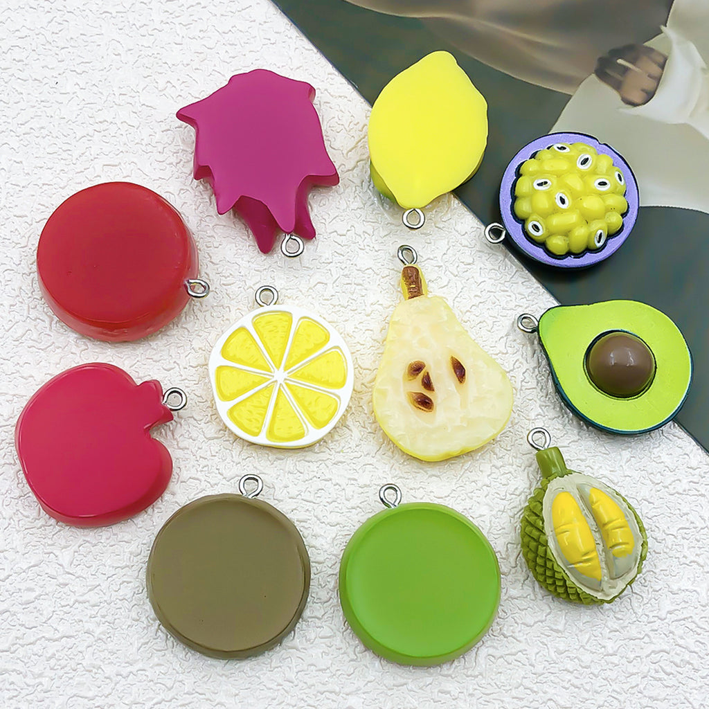 Resin 3D Simulated Fruit Charm Pendant for DIY Bracelet Necklace Keychain Jewelry Making