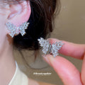 Crystal Butterfly Ear Cuffs In Two Tones With Polished Metal Details view 3