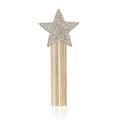 Crystal Star Chain Tassel Brooch Gold Silver Shooting Star view 5