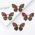 Pearl Center Crystal Butterfly Brooch in Four Multicolor Palettes view 3