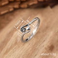 Heart And Tree Motif Ultra-Slim Ring In Silver Tone view 4
