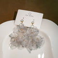 Layered Sheer Petal Cluster Statement Stud Earrings view 6