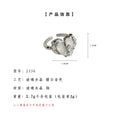 Open Adjustable Silver Heart Opaline Glass Crystal Ring view 3