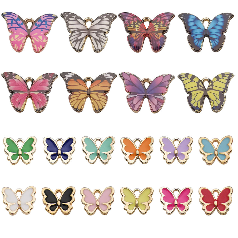 Zinc Alloy Cartoon Butterfly Charm Pendant for DIY Necklace Earring Bracelet Jewelry Making
