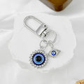 Blue Evil Eye Charm Keychain with D-Ring Swivel Clasp view 6