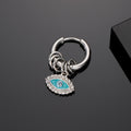 Silver Tone Evil Eye Charm Huggie Hoop Earrings Eleven Styles view 2