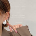 Glossy White Chunky C Shape Resin Hoop Stud Earrings For Women view 2