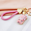 Jeweled Beetle Car Keychains in Four Colors with Braided Fortune Loops view 2