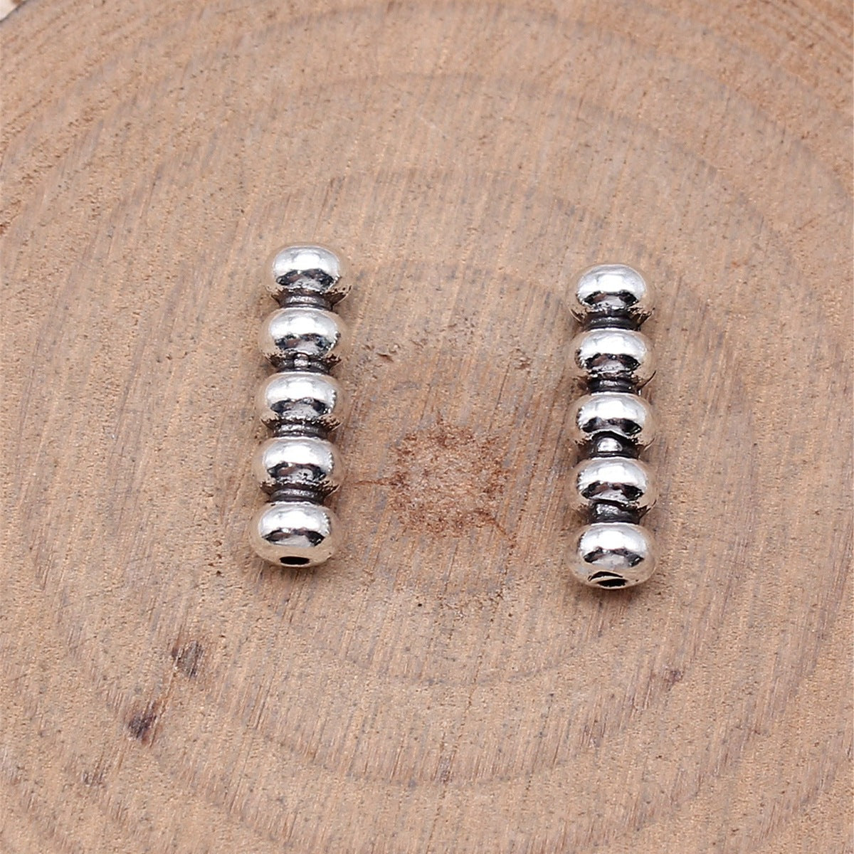 16x4.5x4.5mm 1g Antique Silver Zinc Alloy Tanghulu Small Hole Spacer Beads for Bracelet Jewelry Making