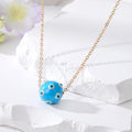 Gold and Silver Tone Round Enamel Evil Eye Bead Pendant Necklaces in Four Designs view 6