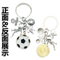 Antique Silver Number Nine Soccer Player and Ball Charm Keychain view 4