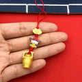 Chinese God of Wealth Gold Bucket Red Cord Charms, 2 Styles view 7