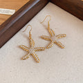 Pearl Bead Starfish Shell Necklace Bracelet Gold Earrings view 8