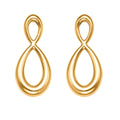 Stainless Steel Figure-Eight Drop Earrings Gold Two-Tone view 5