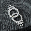 Freedom Handcuff Connector Charm Antique Silver Antique Brass view 4