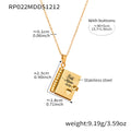 Engraved Openable Book Pendant Necklace in Three Metal Finishes view 9