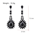 Red Flower Geometric Crystal Six Designs Metal Dangle Earrings view 5