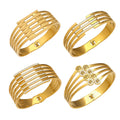 Stainless Steel Geometric Multi-Band Spring Open Cuffs view 5