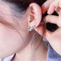 Silver Bow Pavé Stud Earrings In A Polished Decorative Design view 4