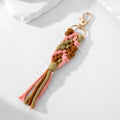 Gold Tone Braided Macrame Tassel Clip Keychains in Six Colors view 9