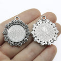Daisy Edge Round Cabochon Pendant Trays in Two Finishes view 4